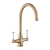 Rangemaster Aquaclassic Dual Lever Kitchen Sink Mixer Tap - Antique Brass/White
