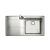Rangemaster Arlington 1.0 Bowl Inset Kitchen Sink with LH Drainer & Waste Kit 985mm L x 508mm W - Stainless Steel
