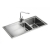 Rangemaster Arlington 1.5 Bowl Inset Kitchen Sink with LH Drainer & Waste Kit 985mm L x 508mm W - Stainless Steel