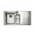 Rangemaster Arlington 1.5 Bowl Inset Kitchen Sink with RH Drainer & Waste Kit 985mm L x 508mm W - Stainless Steel