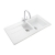 Rangemaster Arlington 1.5 Bowl Inset Fireclay Kitchen Sink With Waste Kit 985mm L x 500mm W - White