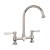 Rangemaster Belfast Traditional Bridge Dual Lever Kitchen Sink Mixer Tap - Brushed