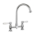 Rangemaster Belfast Traditional Bridge Dual Lever Kitchen Sink Mixer Tap - Chrome