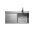Rangemaster Cosmo 1.0 Bowl Inset Kitchen Sink LH Drainer with Waste Kit 960mm L x 500mm W - Stainless Steel