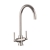 Rangemaster Cruciform Filter Dual Lever Kitchen Sink Mixer Tap - Brushed