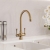 Rangemaster Estuary Dual Lever Kitchen Sink Mixer Tap - Brushed Brass