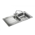 Rangemaster Glendale 1.5 Bowl Inset Kitchen Sink with Waste Kit 950mm L x 508mm W - Stainless Steel