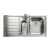 Rangemaster Manhattan 1.5 Bowl Inset Kitchen Sink with LH Drainer & Waste Kit 1010mm L x 515mm W - Stainless Steel | Thumbnail Image