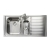 Rangemaster Manhattan 1.5 Bowl Inset Kitchen Sink with RH Drainer & Waste Kit 1010mm L x 515mm W - Stainless Steel
