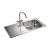 Rangemaster Oakland 1.0 Bowl Kitchen Sink with LH Drainer & Waste Kit 985mm L x 508mm W - Stainless Steel
