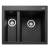 Rangemaster Oridian 1.5 Bowl Inset Kitchen Sink with Waste Kit 590mm L x 500mm W - Charcoal