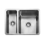 Rangemaster Quad 1.5 Bowl Inset or Undermount Kitchen Sink with Waste Kit 600mm L x 450mm W - Stainless Steel