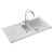 Rangemaster Rustic 1.5 Bowl Inset Ceramic Kitchen Sink with Waste Kit 1000mm L x 500mm W - White