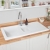 Rangemaster Rustic 1.5 Bowl Inset Ceramic Kitchen Sink with Waste Kit 1000mm L x 500mm W - White