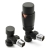 Reina Modal TRV Angled Radiator Valve and LockShield Black | Thumbnail Image