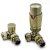 Reina Modal TRV Corner Radiator Valve and LockShield Bronze