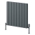 Reina Piatto Double Horizontal Aluminium Radiator 600mm H x 595mm W - Anthracite | Thumbnail Image