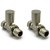 Reina Portland Straight Radiator Valves Pair 15mm - Brushed
