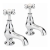 Sagittarius Kensington Crosshead Bath Taps Pair - Chrome/White
