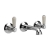 Sagittarius Kensington Lever 3-Hole Basin Mixer Tap Wall Mounted - Chrome/White | Thumbnail Image