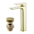 Sagittarius Ravenna Tall Mono Basin Mixer Tap with Sprung Waste - Brushed Brass