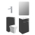 Signature Aalborg Furniture Bathroom Suite with Floor Standing Vanity Unit 510mm Wide - Gloss Anthracite/Chrome | Thumbnail Image