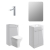 Signature Aalborg Furniture Bathroom Suite with Floor Standing Vanity Unit 510mm Wide - Gloss Grey/Chrome | Thumbnail Image