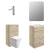 Signature Aalborg Furniture Bathroom Suite with Floor Standing Vanity Unit 510mm Wide - Oak/Chrome | Thumbnail Image