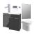 Signature Aalborg Bathroom Suite with LH Combination Unit 1100mm Wide - Anthracite Gloss
