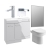 Signature Aalborg Bathroom Suite with RH Combination Unit 1100mm Wide - Grey Gloss | Thumbnail Image