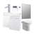 Signature Aalborg Bathroom Suite with LH Combination Unit 1100mm Wide - Gloss White
