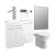 Signature Aalborg Bathroom Suite with RH Combination Unit 1100mm Wide - Gloss White