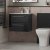 Signature Aalborg Wall Hung 2-Drawer Vanity Unit with Basin 510mm Wide - Anthracite Gloss