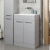 Signature Aalborg Floor Standing 2-Door Vanity Unit with Thin Edge Basin 610mm Wide 0TH - Grey Gloss | Thumbnail Image