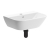 Signature Aztec Wall Hung Cloakroom Basin and Black Bottle Trap 450mm Wide - 1 Tap Hole