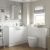 Signature Bergen Floor Standing 1-Door Toilet Roll Unit 200mm Wide - White Gloss