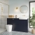 Signature Bergen Floor Standing 2-Door Vanity Unit 600mm Wide - Matt Indigo Blue