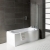 Signature Coast P-Shaped Shower Bath 1700mm x 700mm/850mm with Fixed Screen