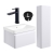 Signature Celeste Bathroom Suite with Wall Hung Vanity Unit and Tall Unit 600mm Wide - Matt White/Black | Thumbnail Image
