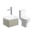 Signature Celeste Bathroom Suite with Wall Hung Vanity Unit 600mm Wide - Matt Latte/Chrome | Thumbnail Image