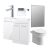 Signature Gothenburg Bathroom Suite with RH Combination Unit 1000mm Wide - Gloss White