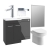 Signature Gothenburg Bathroom Suite with LH Combination Unit 1000mm Wide - Anthracite Gloss | Thumbnail Image