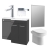 Signature Gothenburg Bathroom Suite with RH Combination Unit 1000mm Wide - Anthracite Gloss | Thumbnail Image
