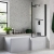 Signature Hermes L-Shaped Shower Bath with Front Panel and Matt Black Screen 1700mm x 700mm/850mm Right Handed | Thumbnail Image