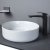 Signature Olmec Round Countertop Basin with Unslotted Waste 360mm Wide 0 Tap Hole - Matt White