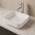 Signature Olmec Square Countertop Basin with Unslotted Waste 390mm Wide 0 Tap Hole - Matt White