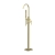 Signature Onyx Freestanding Bath Shower Mixer Tap with Shower Kit - Brushed Brass