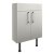 Signature Oslo Floor Standing 2-Door Slim Vanity Unit 600mm Wide - Light Grey Gloss