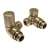 Signature Patterned Corner Radiator Valves Pair - Brushed Brass | Thumbnail Image