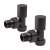 Signature Patterned Angled Radiator Valves (Pair) - Matt Black | Thumbnail Image